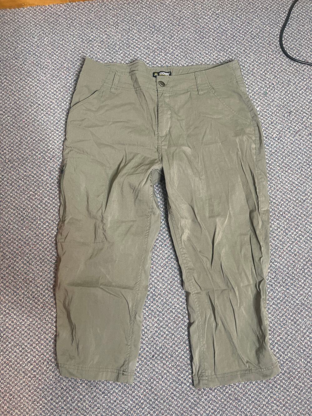 Khombu Dark Khaki Nylon Capri Large